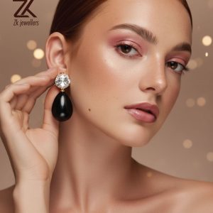 BLACK STONE EARRING